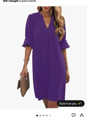 Shift Dress for Women V Neck Short Sleeve
Flowy Summer Dress